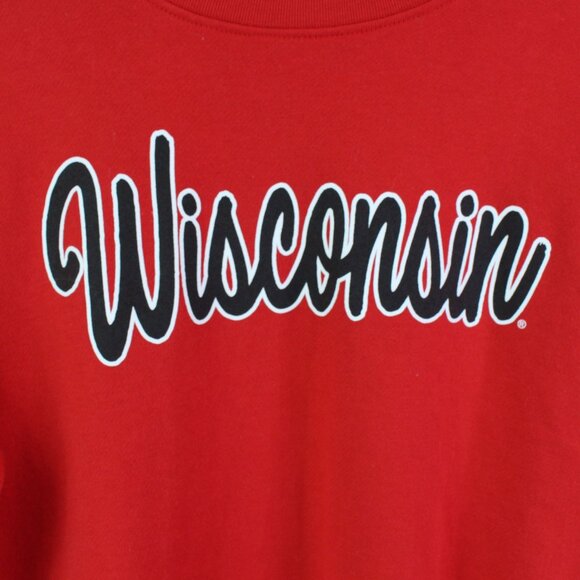 Wisconsin Script Graphic Crewneck Sweatshirt‎ Red Size S - Picture 2 of 5